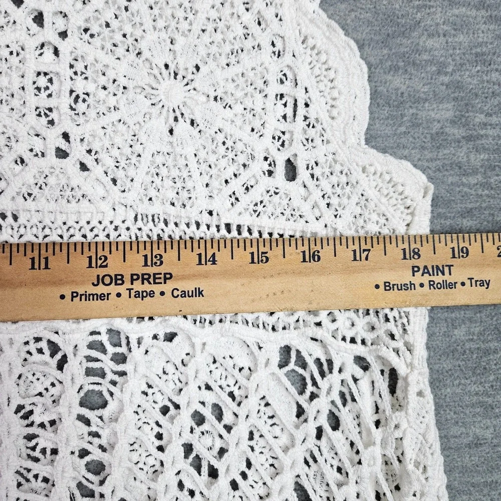Adora Women White Crochet Lace Sleeveless Cover Up Boho Festival Top NWT S/M